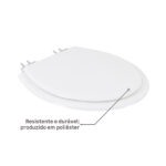 Assento Sanitário Convencional com Soft Close Oval Poliéster Branco Sensea - Imagem 3