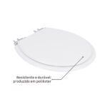 Assento Sanitário Convencional com Soft Close Oval Poliéster Branco Sensea - Imagem 3