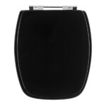 Assento Sanitário Formatos Stylus e Primula Plus com Fechamento Comum Quadrado MDF Preto Sicmol - Imagem 2