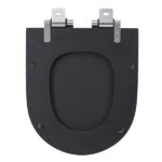 Assento Sanitário Formatos Carrara com Soft Close Quadrado Poliéster Preto Fosco Policlass - Imagem 7