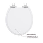 Assento Sanitário Convencional com Soft Close Oval Poliéster Branco Sensea - Imagem 2