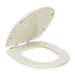 Assento Sanitário Formatos Village com Fechamento Comum Oval MDF Creme Sicmol