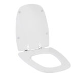 Assento Sanitário Formatos Monte Carlo com Fechamento Comum Quadrado Poliéster Branco Sensea