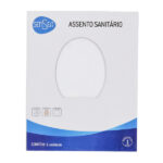 Assento Sanitário Formatos Monte Carlo com Fechamento Comum Quadrado Poliéster Branco Sensea - Imagem 6