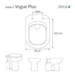 Assento Sanitário Poliéster Vogue Plus Branco Para Vaso Deca 1.6gpf 6lpf - Imagem 5