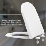 Assento Sanitário Quadrado Polipropileno Branco com Fechamento Comum Tupan - Imagem 10
