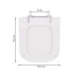 Assento Sanitário Formatos Quadra com Fechamento Comum Quadrado Poliéster Branco Sensea - Imagem 8