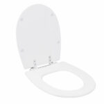 Assento Sanitário Formatos Village com Fechamento Comum Quadrado Poliéster Branco Sensea