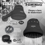 Chuveiro Elétrico Ducha Faminho Black 4t C/ Cano Preto 220v - Imagem 5