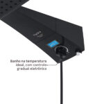 Chuveiro Elétrico Híbrido Eletrônico com Visor Digital 127V (110V) 5500w Preto Quadrado Polo Plus Hydra - Imagem 6