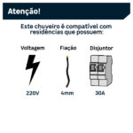 Chuveiro Elétrico Multitemperatura 220V 5400W Branco e Cinza Stilo Forusi - Imagem 4