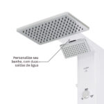 Chuveiro Elétrico Eletrônico com Visor Digital 127V (110V) 5500w Branco e Cromado Quadrado Falls Digital Hydra - Imagem 6