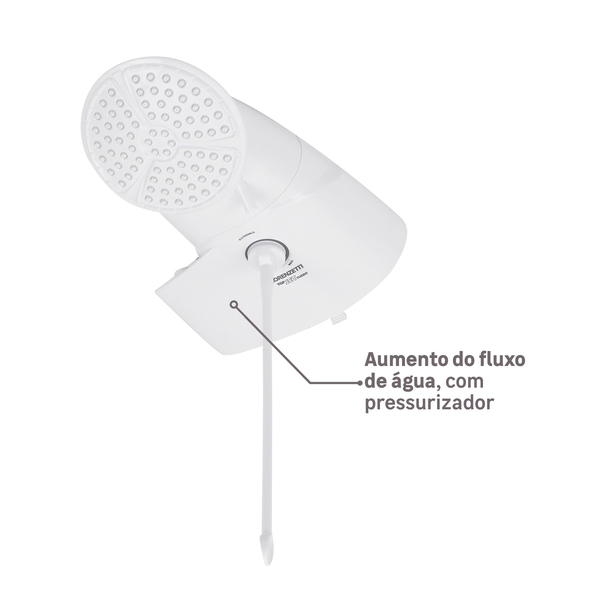 Chuveiro Elétrico Eletrônico 220V 7500w Branco Redondo com Pressurizador Top Jet Lorenzetti - Imagem 4