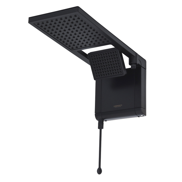 Chuveiro Elétrico Eletrônico 220V 7800w Preto Fosco Quadrado Acqua Duo Ultra Lorenzetti