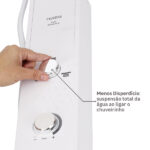 Chuveiro Elétrico Eletrônico 220V 7700w Branco e Cromado Quadrado Falls Hydra - Imagem 7