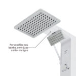 Chuveiro Elétrico Eletrônico 220V 7700w Branco e Cromado Quadrado Falls Hydra - Imagem 6