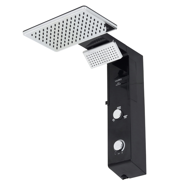 Chuveiro Elétrico Eletrônico 220V 7700w Preto e Cromado Quadrado Falls Hydra