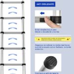 Escada Alumino Extensiva Telescópica 13 Degraus Zaganza - Imagem 2