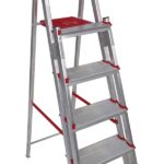 Escada De Alumínio 5 Degraus Duplos Linha Prática