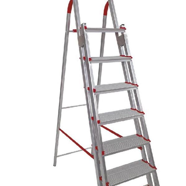Escada De Alumínio 7 Degraus Duplos Linha Prática - Imagem 5