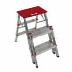 Escada De Alumínio Bilateral 3 Degraus Duplos Apolo Art Factory