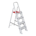 Escada De Alumínio Dupla 4 Degraus Natural 120kg Reisam