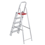 Escada De Alumínio Dupla 5 Degraus Natural 120kg Reisam - Imagem 2