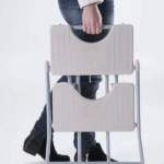 Escada Dobrável Resistente 2 Degraus Doméstica Anodilar Aço Cinza - Imagem 4