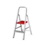Escada Doméstica Alumínio 2 Degraus Natural 120kg Reisam