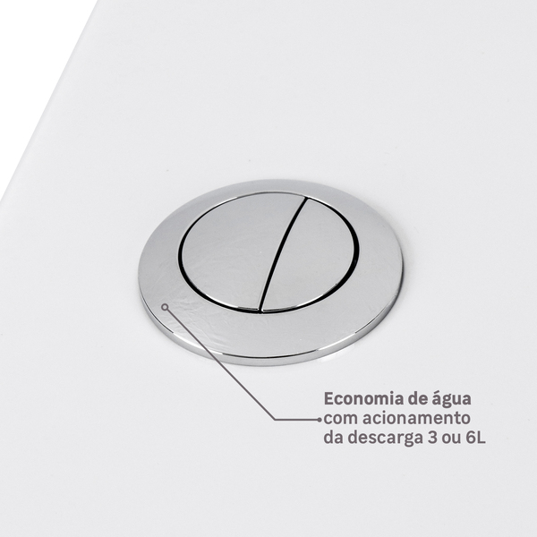 Kit Vaso Sanitário com Caixa Acoplada e Assento Branco Duplo Acionamento 3/6L Saída Vertical Saveiro Celite - Imagem 5