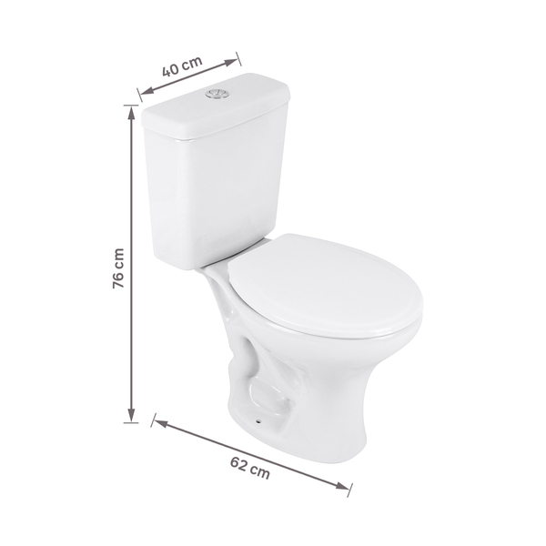 Kit Vaso Sanitário com Caixa Acoplada e Assento Branco Duplo Acionamento 3/6L Saída Vertical Saveiro Celite - Imagem 8
