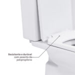 Kit Vaso Sanitário com Caixa Acoplada e Assento Branco Duplo Acionamento 3/6L Vertical Lyon Plus Sensea - Imagem 7
