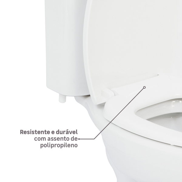 Kit Vaso Sanitário com Caixa Acoplada e Assento Branco Duplo Acionamento 3/6L Saída Vertical Thema Incepa - Imagem 7