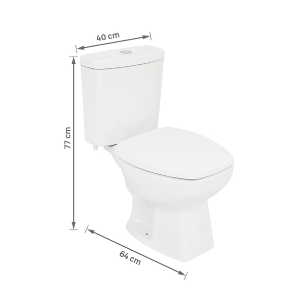 Kit Vaso Sanitário com Caixa Acoplada e Assento Branco Duplo Acionamento 3/6L Saída Vertical Thema Incepa - Imagem 9