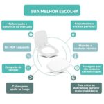Tampa Vaso Sanitário Madeira Laqueada Fit Branco Para Bacia Celite - Imagem 4