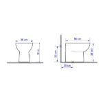 Kit Vaso Sanitário Convencional para Descarga de Parede Branco Vertical Lyon Sensea - Imagem 5