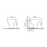 Kit Vaso Sanitário Convencional para Descarga de Parede com Assento Branco Vertical Lille Sensea - Imagem 5