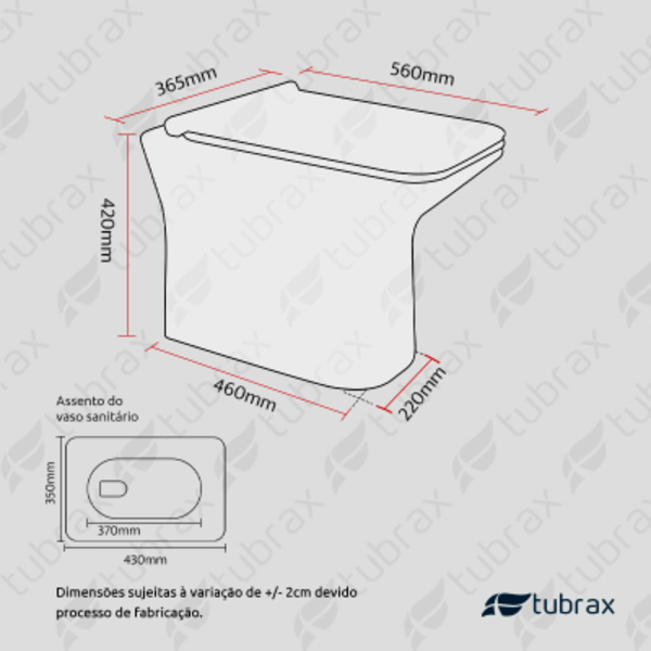Vaso Sanitário Convencional Modelo Virentis Tubrax - VAB0030-C - Imagem 5