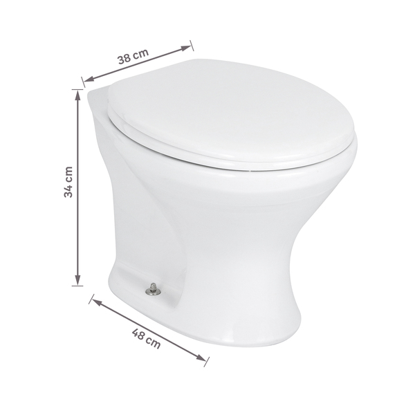 Kit Vaso Sanitário Convencional para Descarga de Parede com Assento Saída Vertical Infantil Branco Icasa - Imagem 9