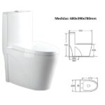 Vaso Sanitário Monobloco Cerâmica Com Caixa Acoplada Pelegrin Pel-6124 - Imagem 4