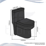 Vaso Sanitário Monobloco Completo Caixa Acoplada Privada Preto Modelo Navies Tubrax - Imagem 7