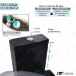Vaso Sanitário Monobloco Completo Caixa Acoplada Privada Preto Modelo Navies Tubrax - Imagem 4