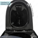 Vaso Sanitário Monobloco Completo Caixa Acoplada Privada Preto Modelo Diamante Tubrax - Imagem 5