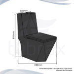 Vaso Sanitário Monobloco Completo Caixa Acoplada Privada Preto Modelo Diamante Tubrax - Imagem 6