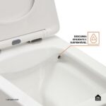Vaso Sanitário Suspenso Saída Horizontal Hematita Pingoo.casa - Branco - Imagem 5